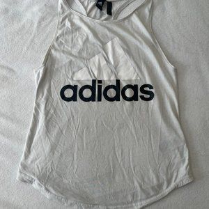 Adidas - White racerback tank top with large logo